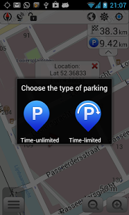 Screenshot of OsmAnd Parking