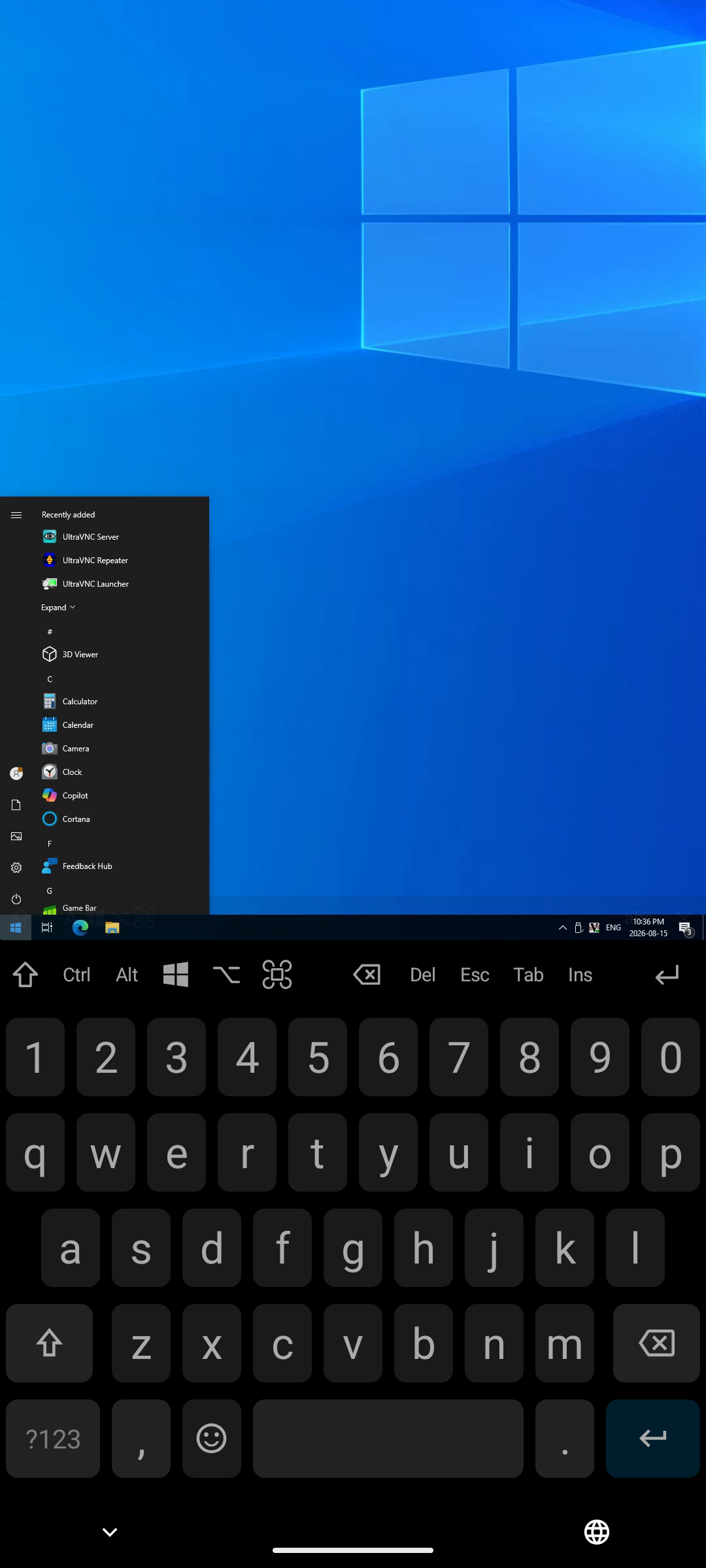 Screenshot of Vento VNC/RDP Client