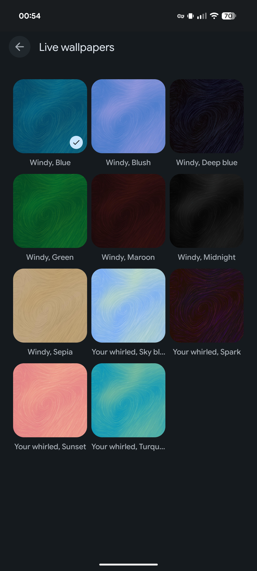 Screenshot of Windy Live Wallpaper