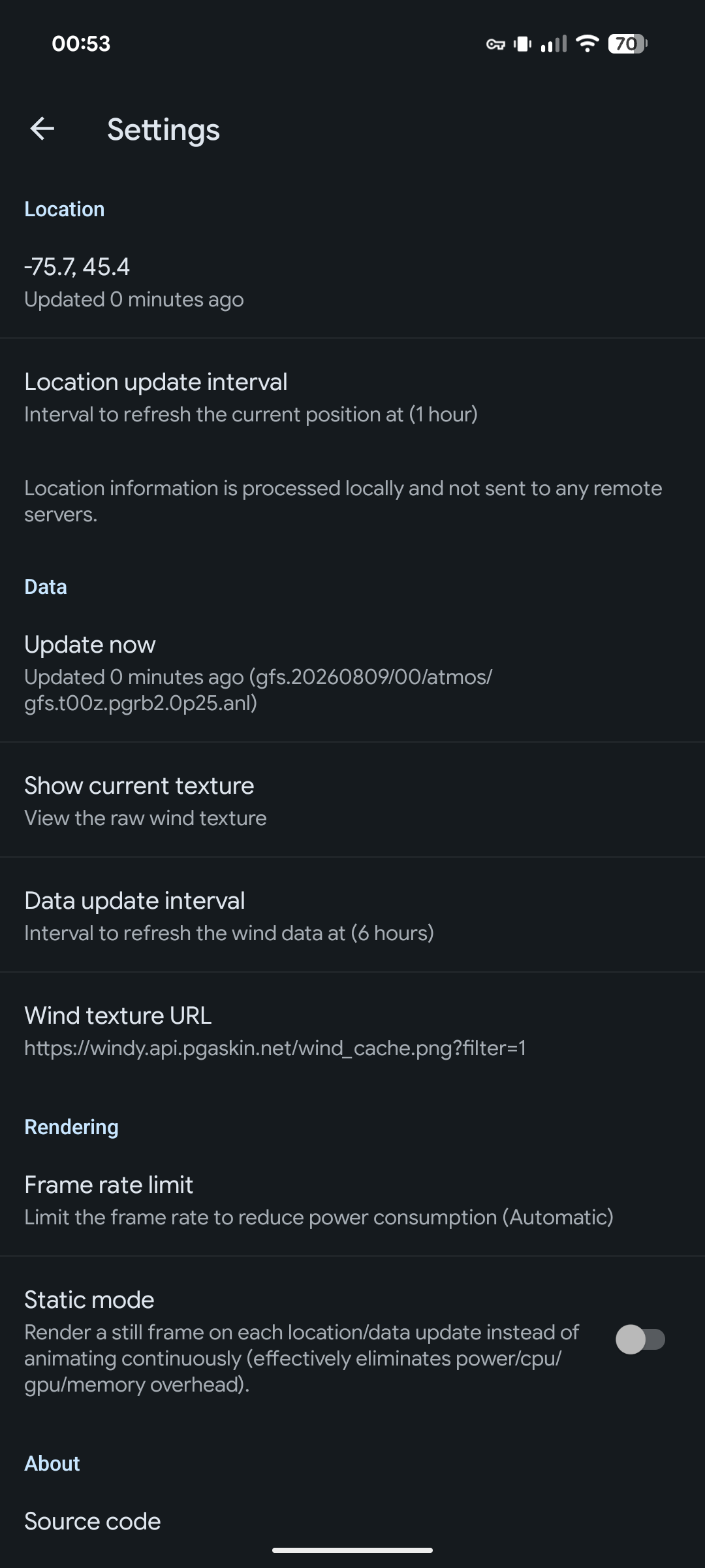 Screenshot of Windy Live Wallpaper