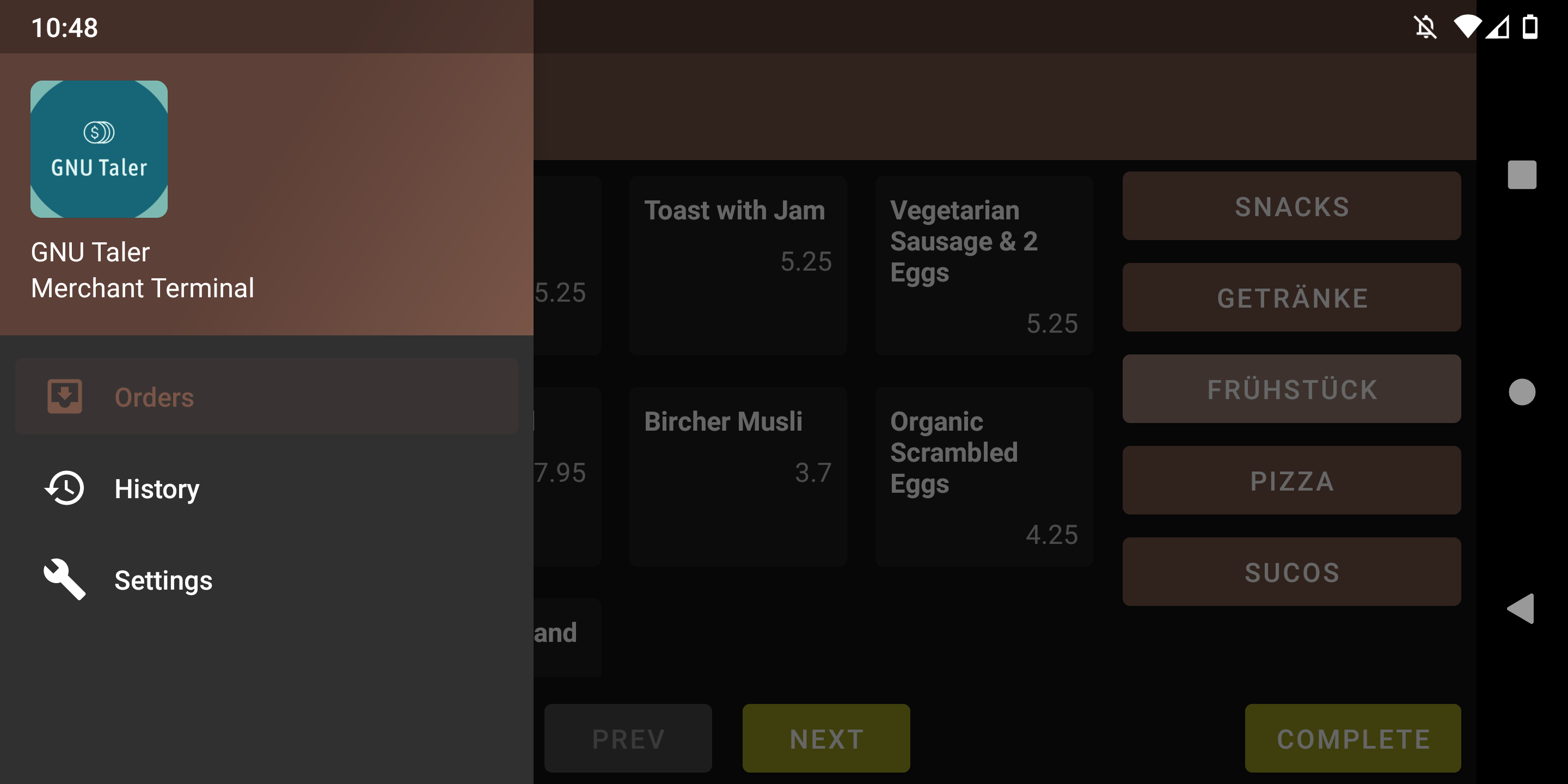 Screenshot of Taler Wallet