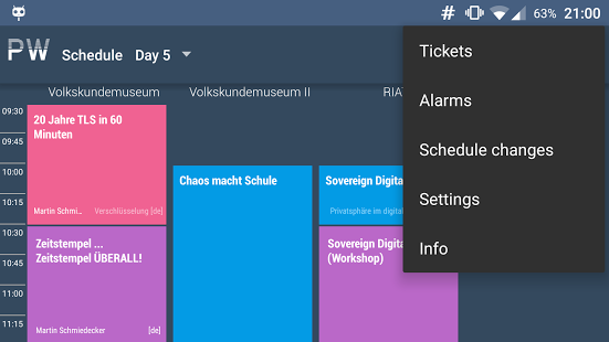 Screenshot of Privacy Week Schedule
