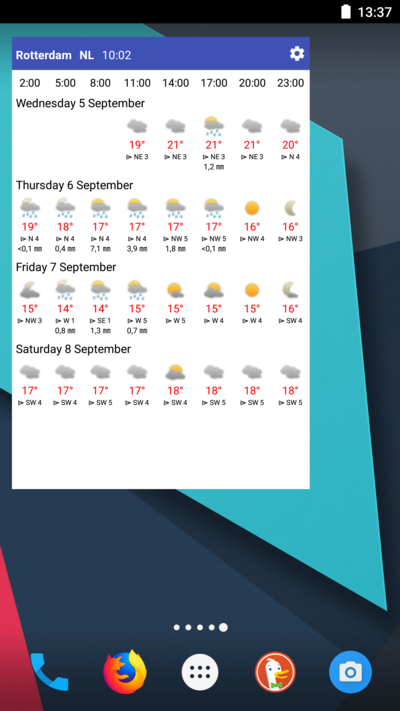 Screenshot of Weather Widget