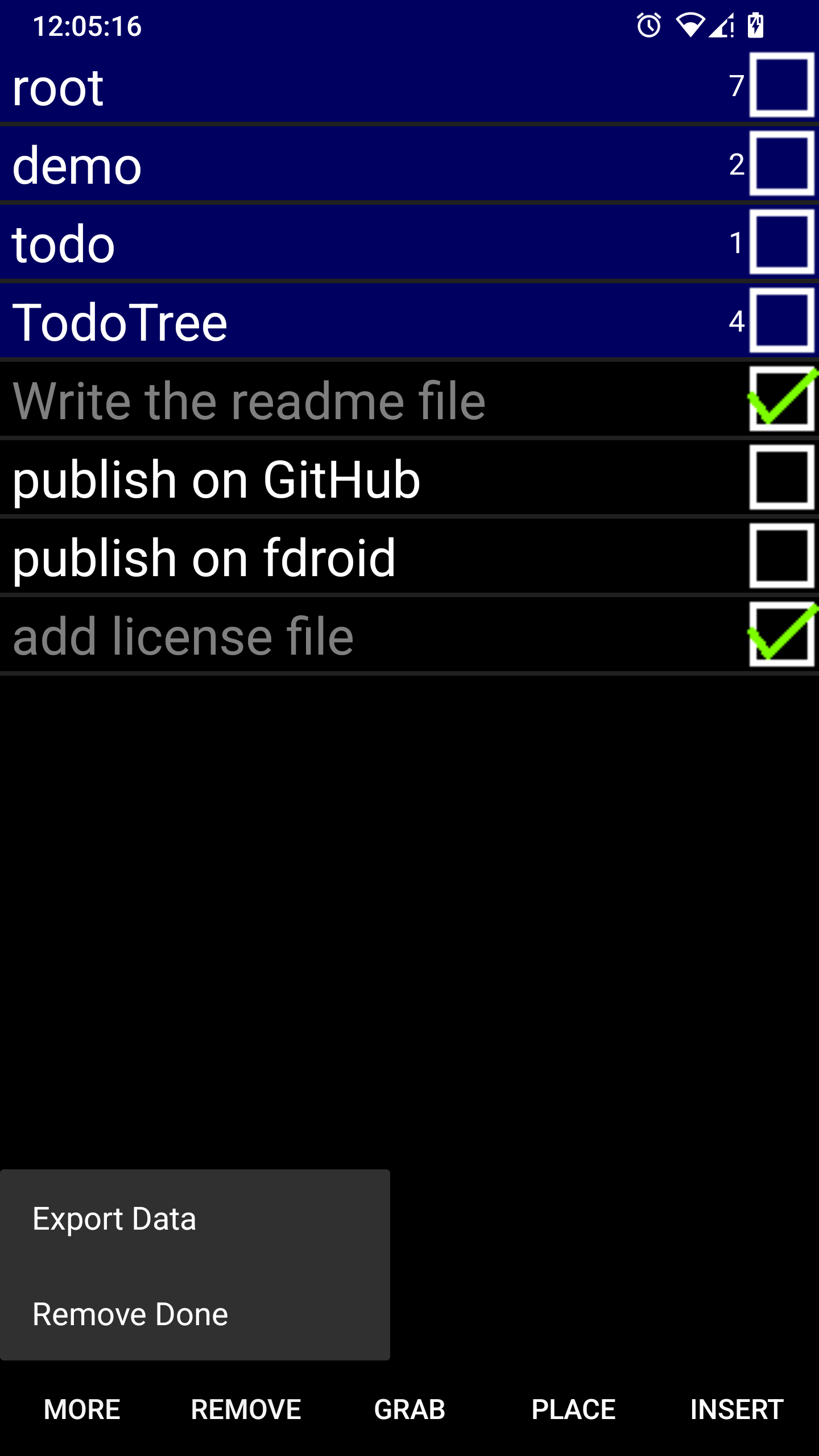 Screenshot of TodoTree