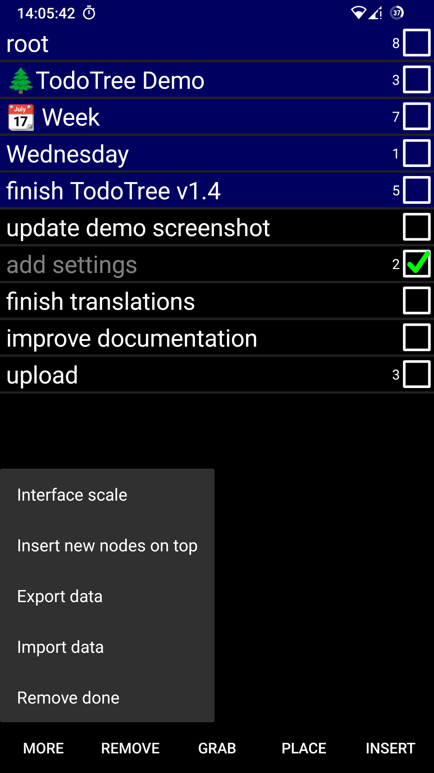 Screenshot of TodoTree