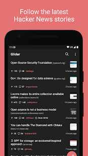 Screenshot of Glider for Hacker News