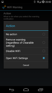 Screenshot of WiFi Warning