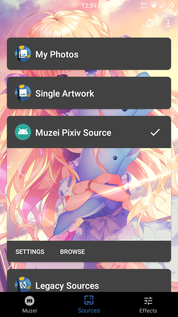 Screenshot of Muzei Pixiv Source