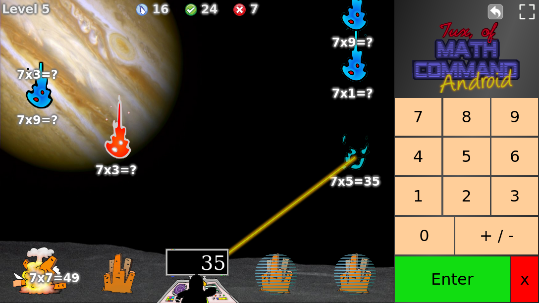 Screenshot of Tux Math
