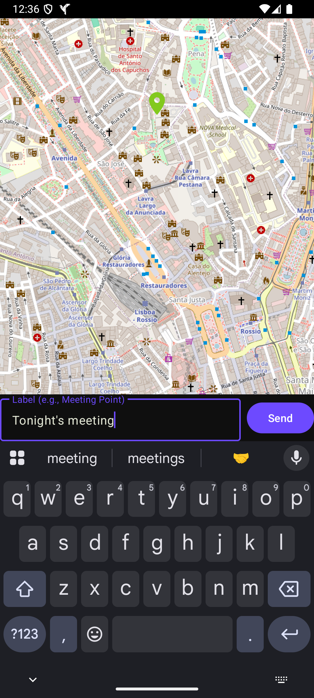 Screenshot of Anonomi Messenger
