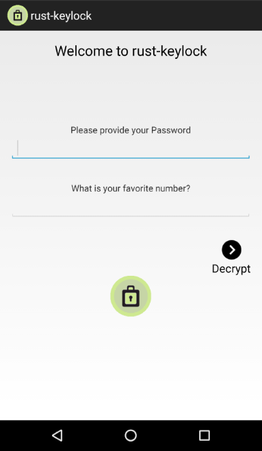 Screenshot of rust-keylock-android