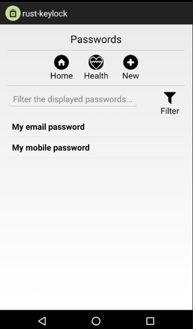 Screenshot of rust-keylock-android