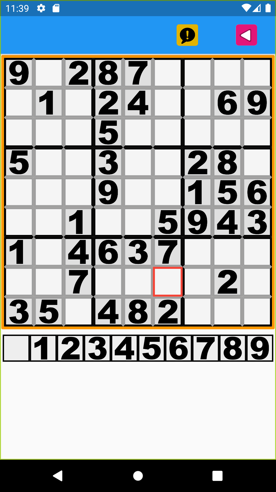 Screenshot of Simple Sudoku Game