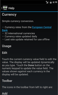 Screenshot of Currency
