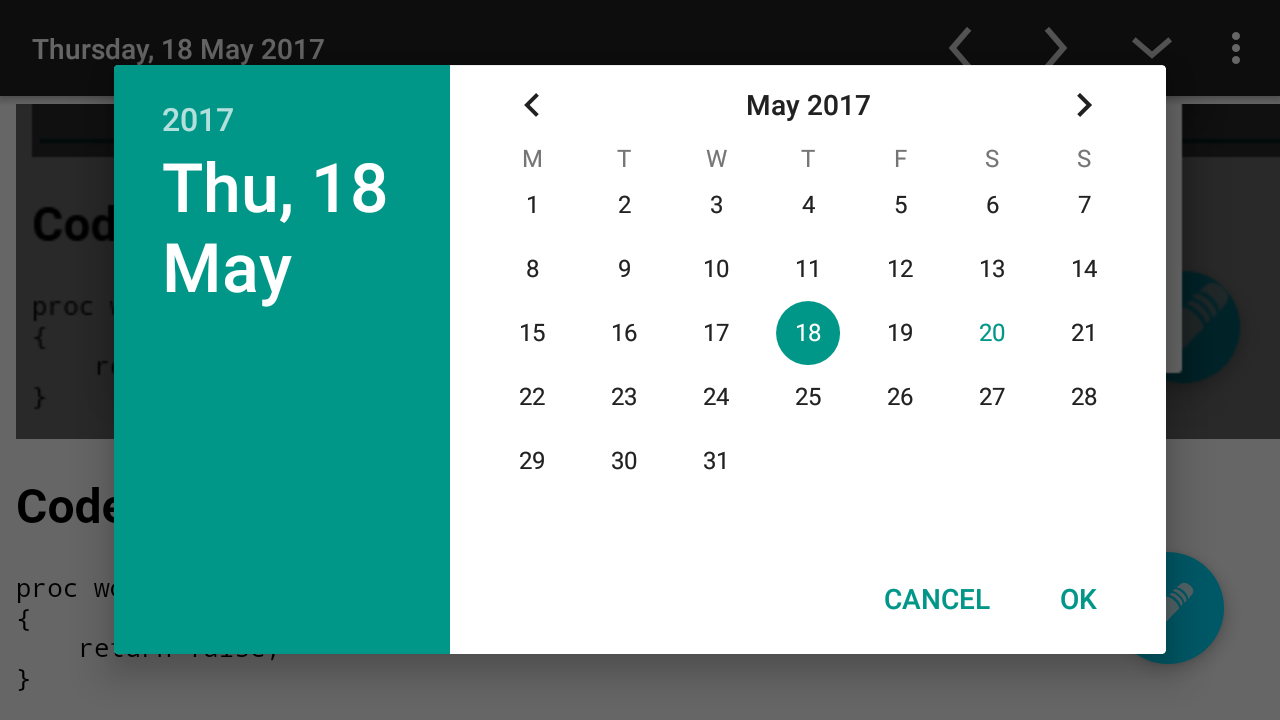 Screenshot of Diary