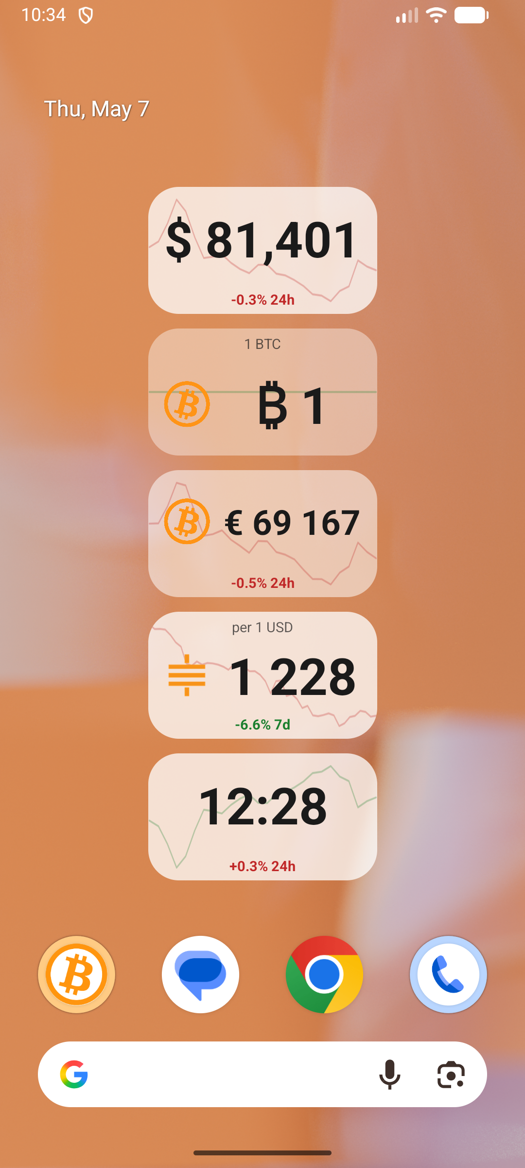 Screenshot of Cheese BTC Widget