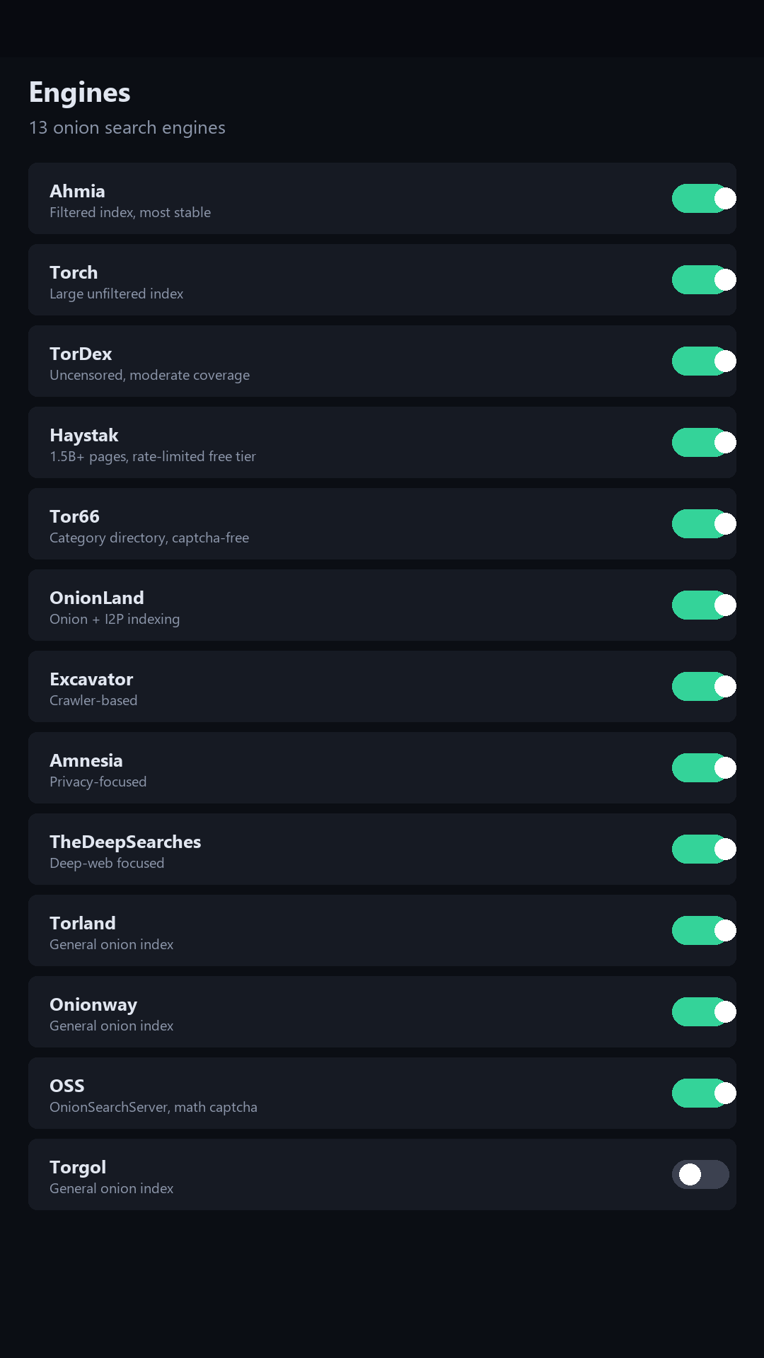 Screenshot of Ghost — Onion Search