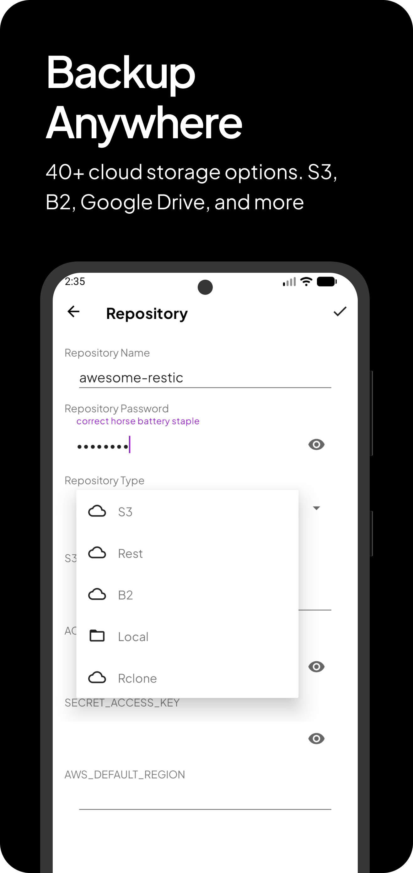 Screenshot of Resticopia