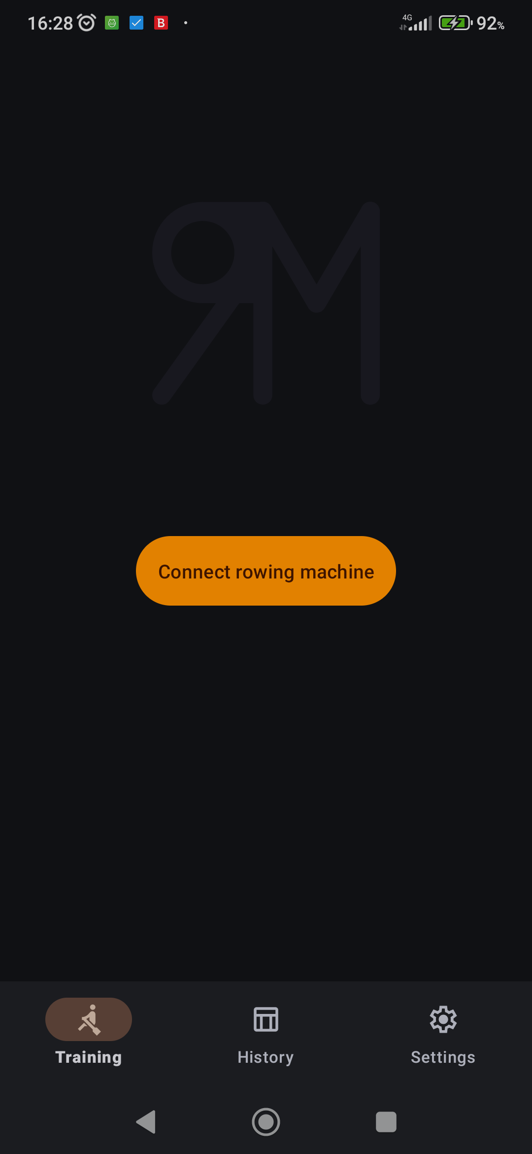 Screenshot of RowMate