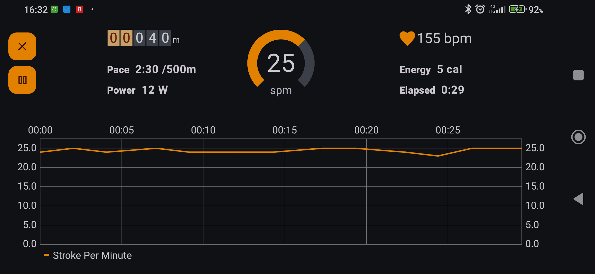 Screenshot of RowMate