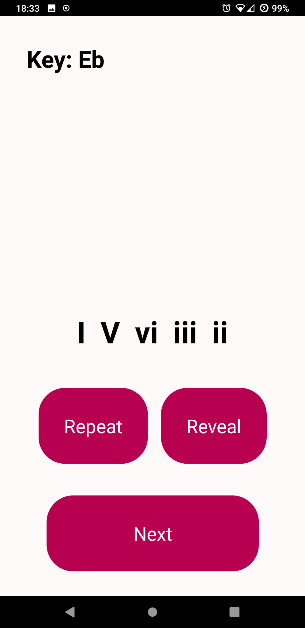 Screenshot of Easy Ear Trainer for Chord Progressions