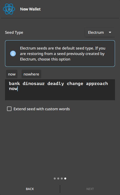 Screenshot of Electrum Bitcoin Wallet