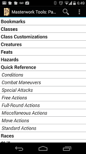 Screenshot of Masterwork Tools: Pathfinder Open Reference