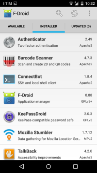 Screenshot of F-Droid