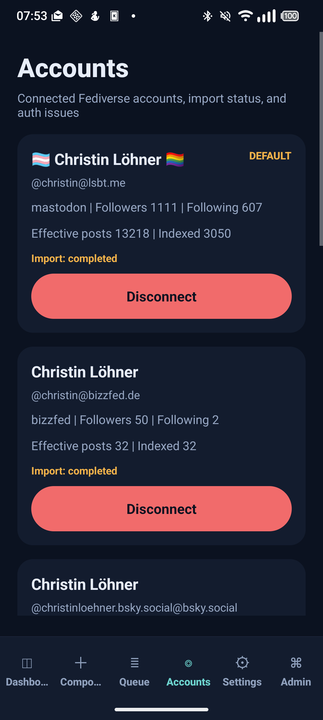 Screenshot of FediSuite