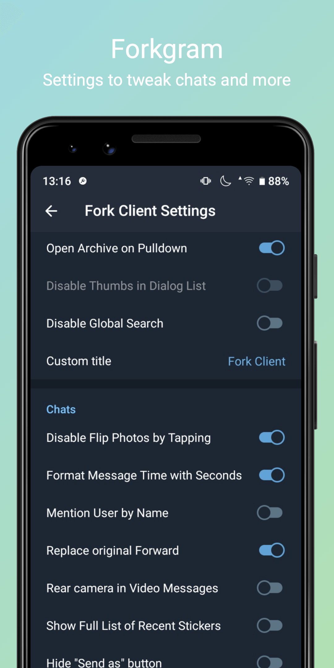 Screenshot of Forkgram Classic