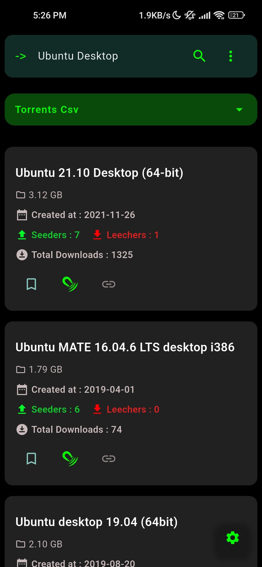 Screenshot of Torrents Digger