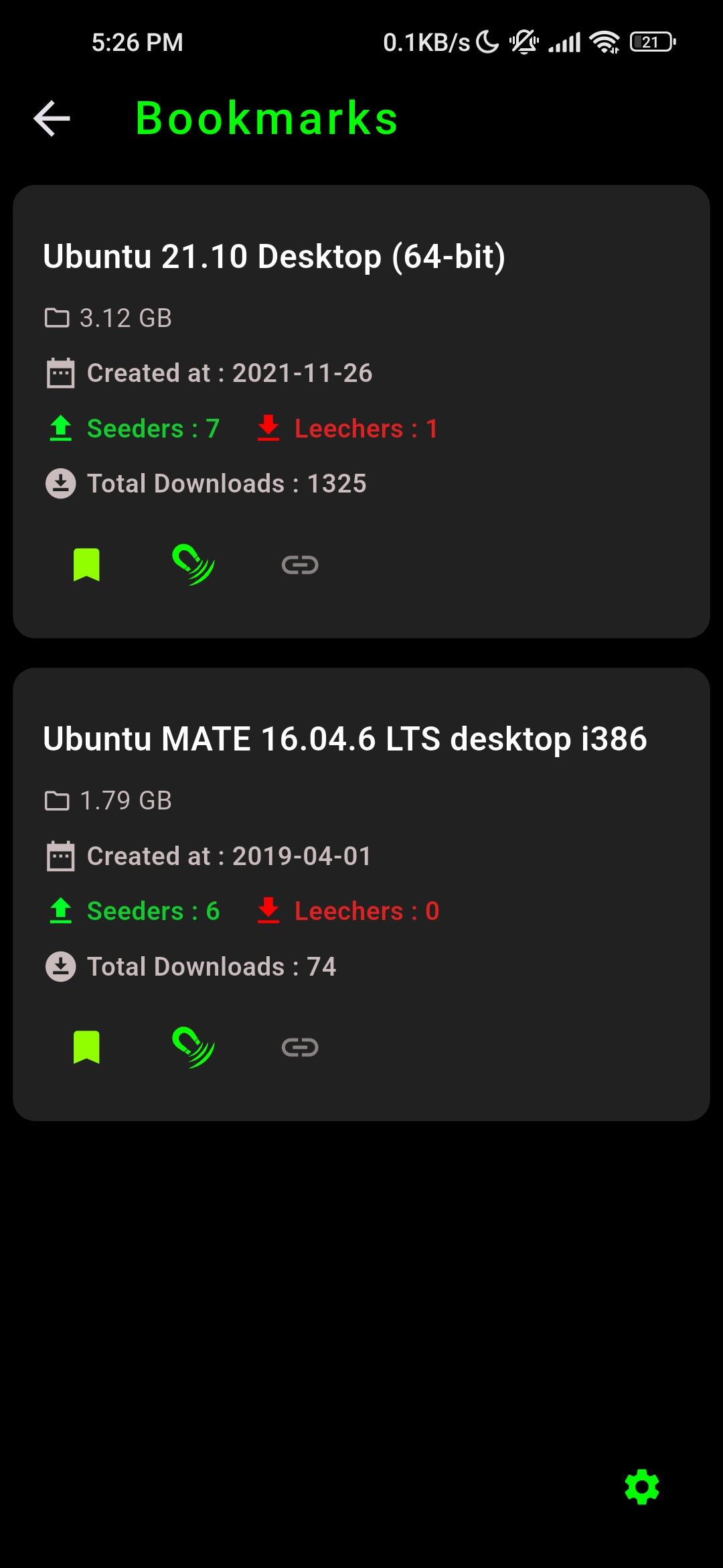 Screenshot of Torrents Digger
