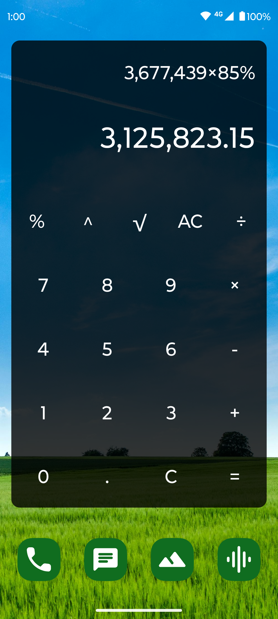 Screenshot of Fossify Calculator