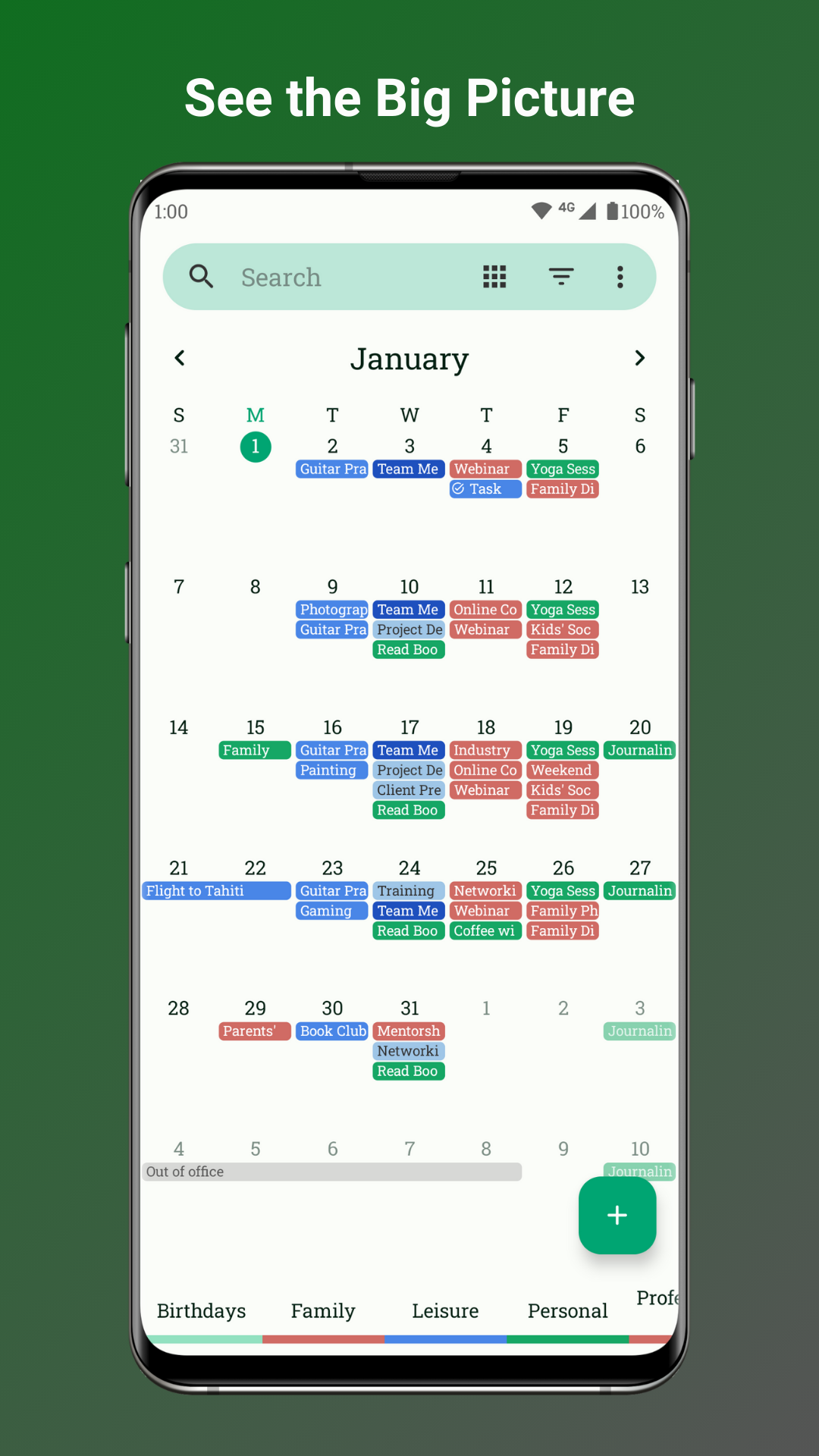 Screenshot of Fossify Calendar