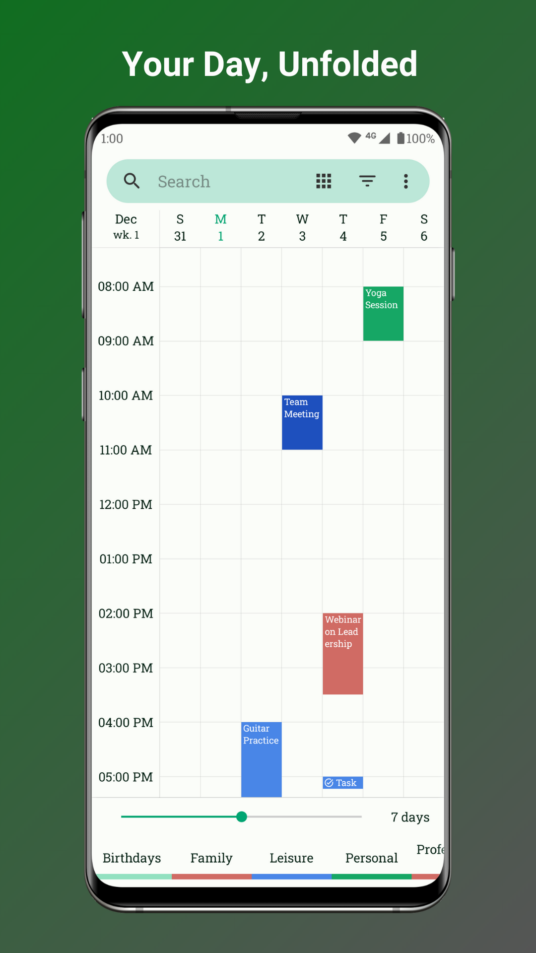 Screenshot of Fossify Calendar