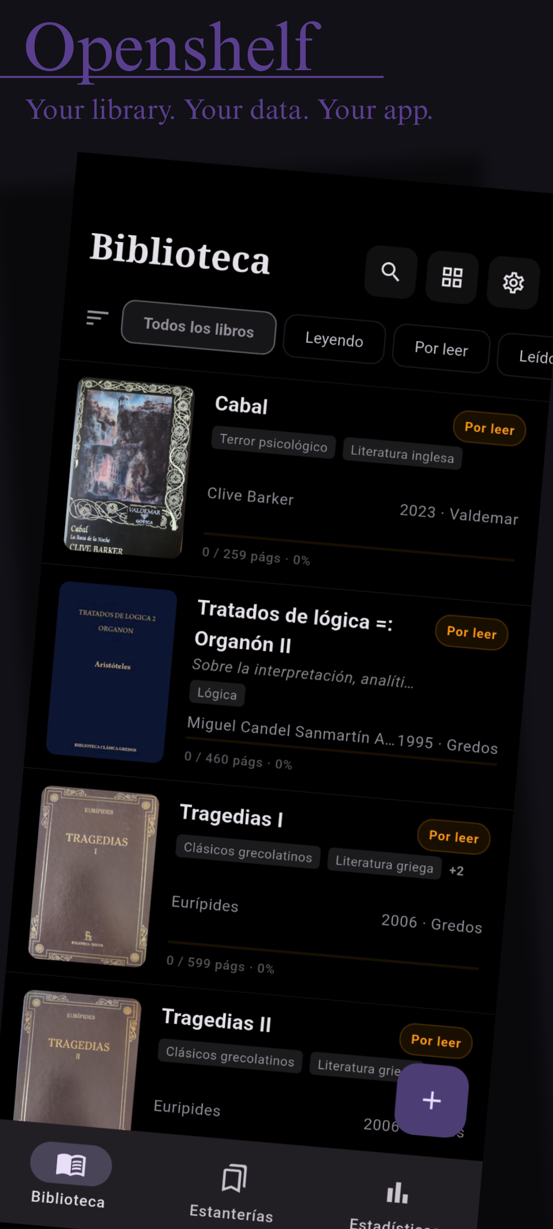Screenshot of Openshelf