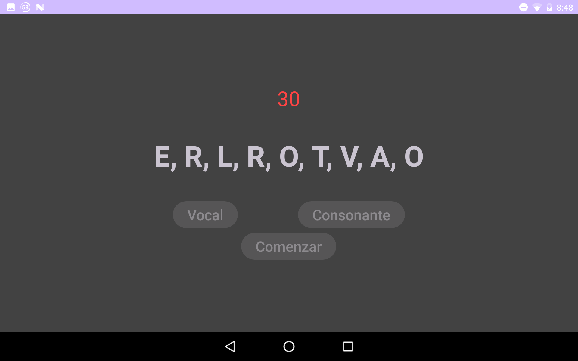 Screenshot of Cifras o letras