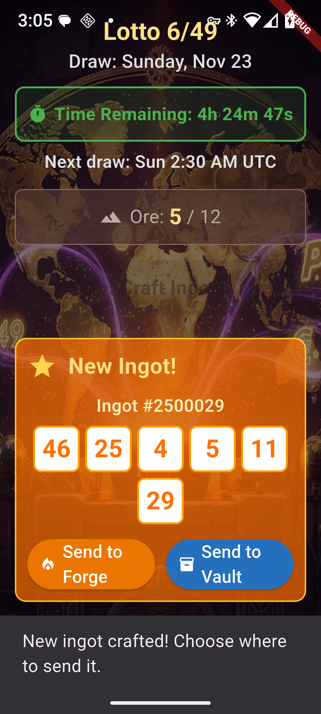 Screenshot of Golden Ticket