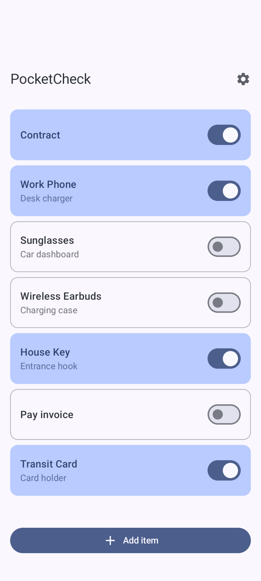 Screenshot of PocketCheck