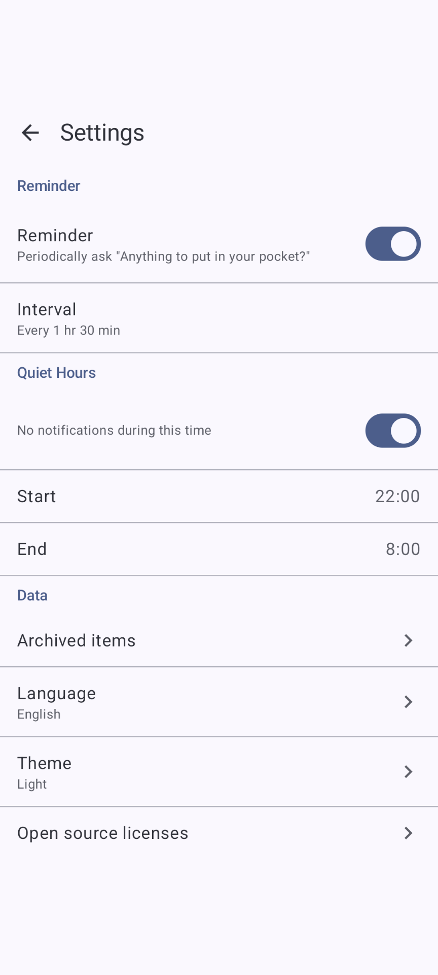 Screenshot of PocketCheck