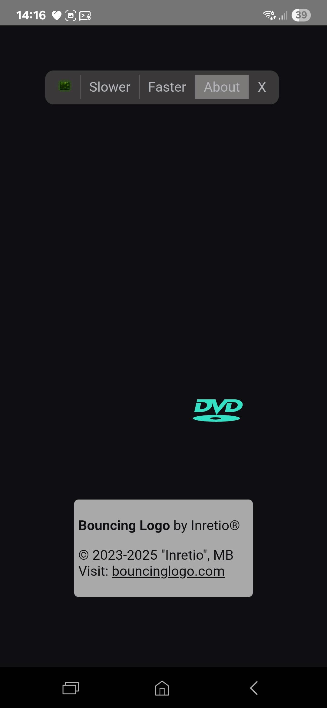 Screenshot of Bouncing Logo