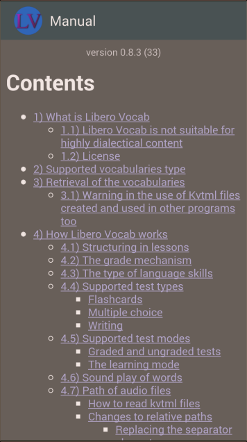 Screenshot of Libero Vocab