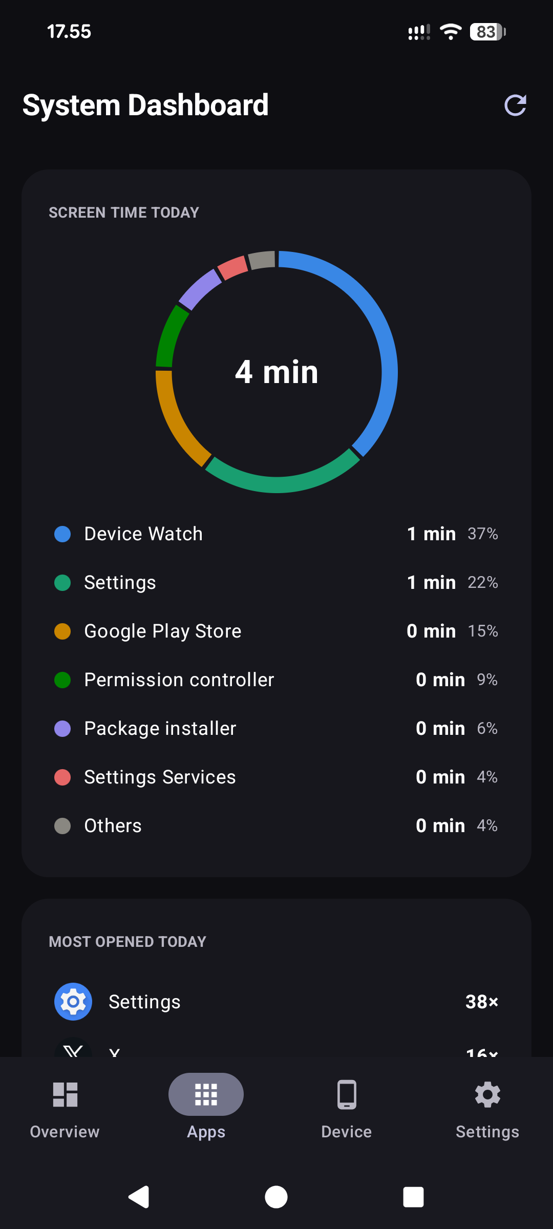 Screenshot of Device Watch
