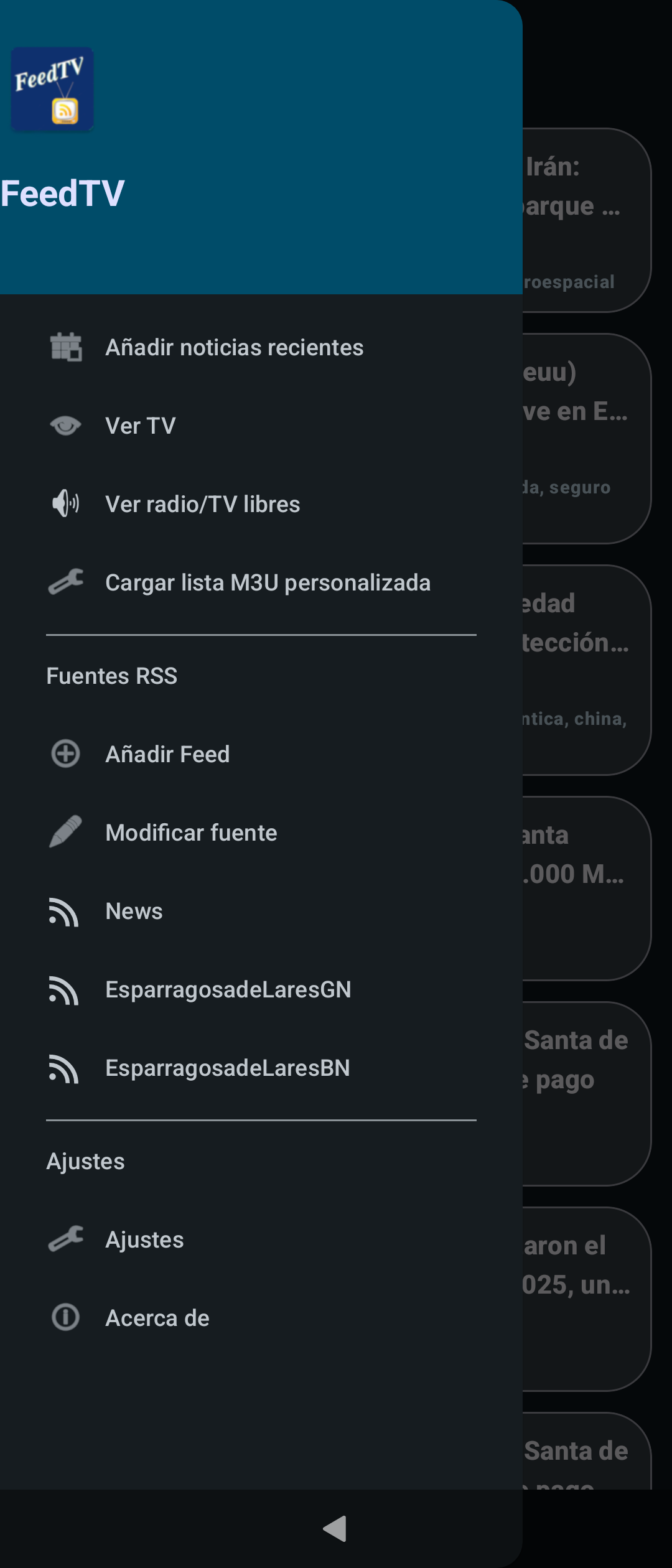 Screenshot of FeedTV