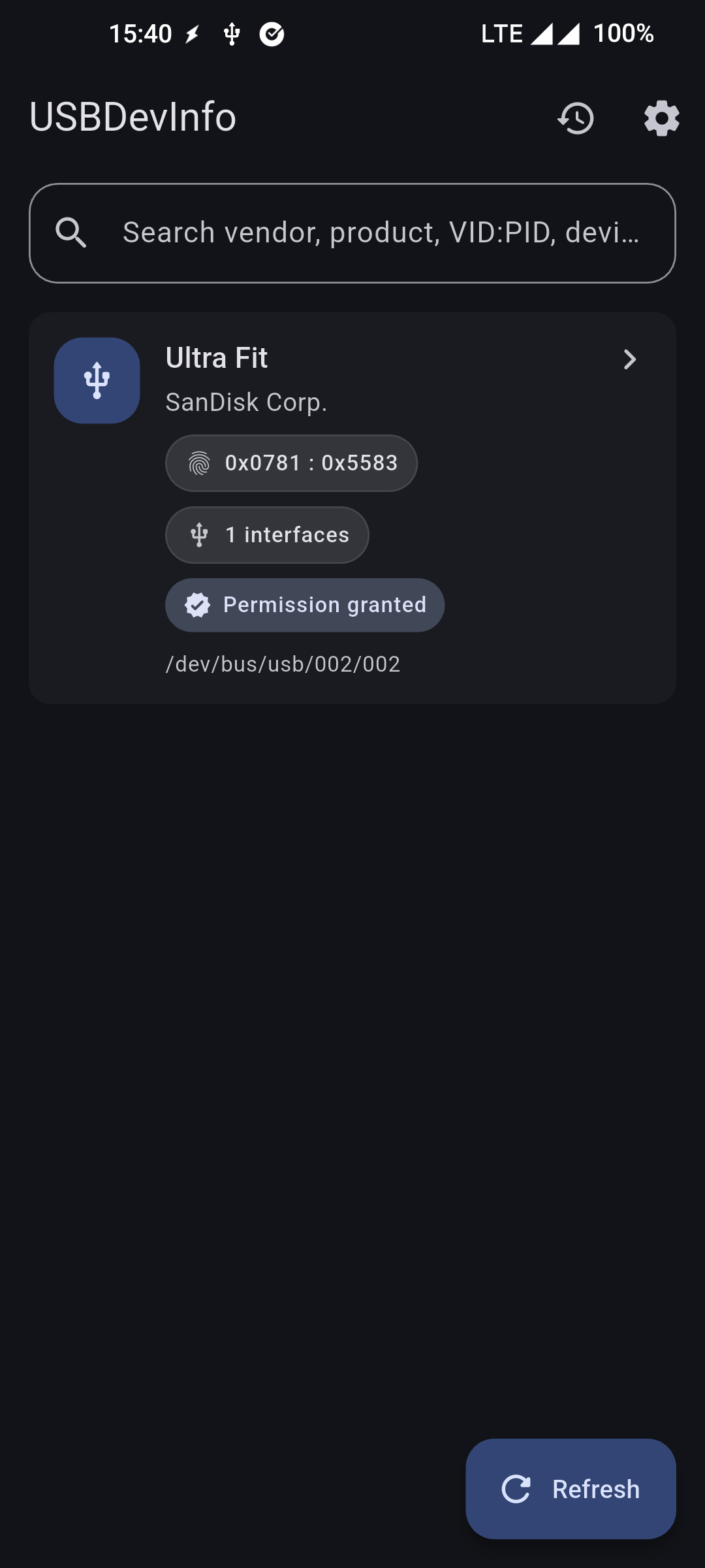 Screenshot of USB Descriptor Explorer