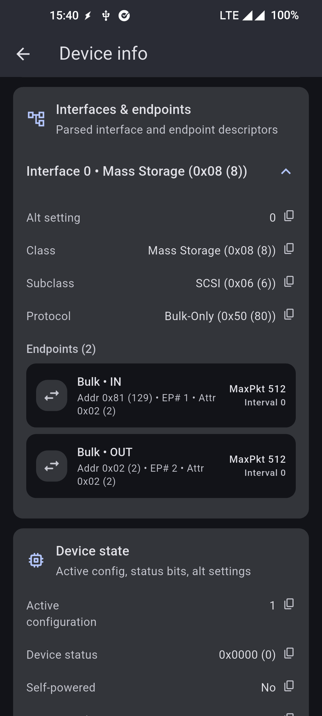 Screenshot of USB Descriptor Explorer