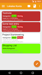 Screenshot of Kolab Notes