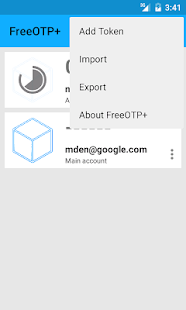 Screenshot of FreeOTP+