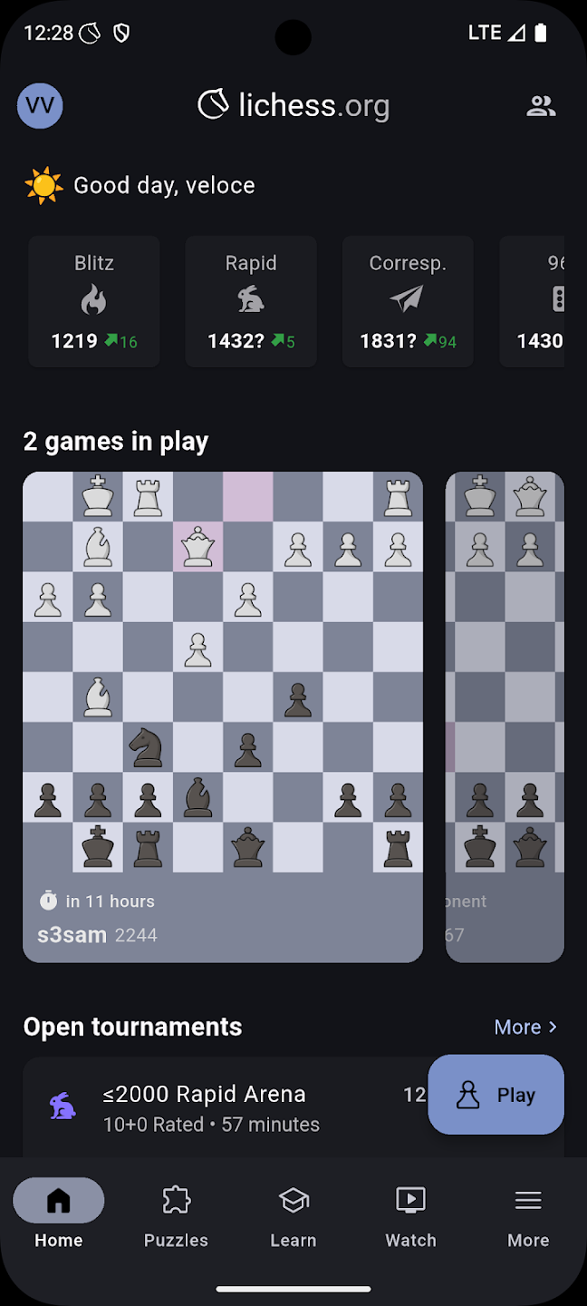 Screenshot of Lichess
