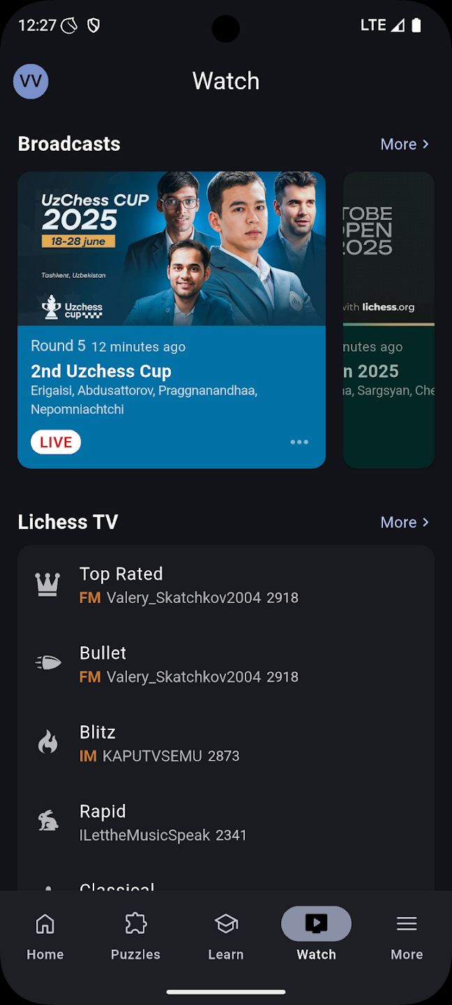 Screenshot of Lichess